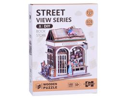 3d medine delione - Jokomisiada Wooden 3D Dėlionė Series Bookstore building ZA6014, 148 det. - 2 nuotrauka