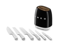 peiliai su deklu - Smeg 50's Style peilių rinkinys su stovu, 6 vnt., juodas (Black) - 4 nuotrauka
