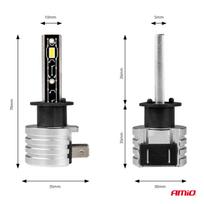 h1 lemputes - Led automobilių lemputės h-mini h1 amio-03329 - 11 nuotrauka