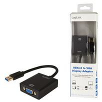 d sub kabelis - LogiLink Adapter USB 3.0 / VGA Black - 4 nuotrauka