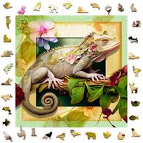 Medinė dėlionė Chameleonas ir gėlės, 505 det.