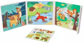 Adam Toys Lanksti magnetinė 3in1 dėlionė su miško gyvūnais