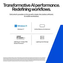 amd ryzen - HP ZBook Ultra 14 G1a, AMD Ryzen AI Max PRO 390, 32 GB, 1 TB, 14", Pilkas (Gray) - 7 nuotrauka