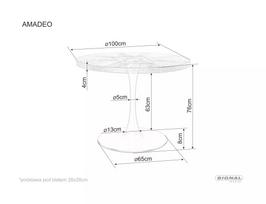 valgomojo stalas - Valgomojo stalas Signal Amadeo, rudas/juodas, 100 cm x 100 cm x 76 cm - 8 nuotrauka