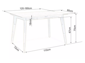 ermitazas stalai - Signal Meble Brando Folding Table Oak - 2 nuotrauka