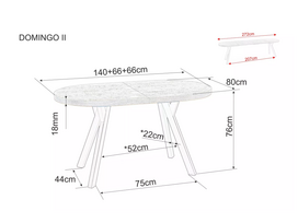 140x80 stalas - Signal Meble Domingo II Išskleidžiamas stalas ąžuolo/juoda, 140 - 272 cm x 80 cm x 76 cm - 2 nuotrauka
