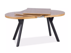 140x80 stalas - Signal Meble Domingo II Išskleidžiamas stalas ąžuolo/juoda, 140 - 272 cm x 80 cm x 76 cm - 5 nuotrauka