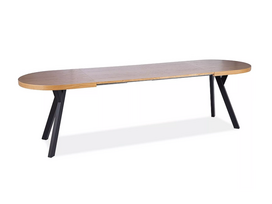 140x80 stalas - Signal Meble Domingo II Išskleidžiamas stalas ąžuolo/juoda, 140 - 272 cm x 80 cm x 76 cm - 6 nuotrauka