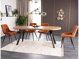 140x80 stalas - Signal Meble Domingo II Išskleidžiamas stalas ąžuolo/juoda, 140 - 272 cm x 80 cm x 76 cm - 8 nuotrauka
