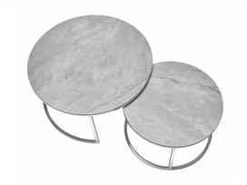 portafino staliukas - Kavos staliukų komplektas Signal Portafino B, pilkas/sidabrinis (Gray/Silver) - 3 nuotrauka