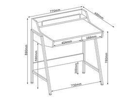 staliukas oak - Signal Meble Writing Desk B168 Oak Dark Brown - 2 nuotrauka