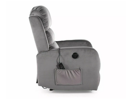 masazine kede - Fotelis Pegaz M Velvet, pilkas (Grey) - 6 nuotrauka