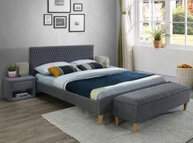 dvigule lova 140x200 - Lova Signal Meble Azurro Velvet 140x200 cm, pilka - 3 nuotrauka