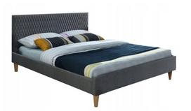 dvigule lova 140x200 - Lova Signal Meble Azurro Velvet 140x200 cm, pilka - 4 nuotrauka