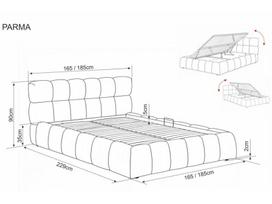 miegamojo lova su ciuziniu - Lova Signal Meble Parma Velvet, 140 x 200 cm, tamsi smėlio (Dark Beige), be čiužinio, su grotelėmis - 2 nuotrauka