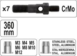 srieginems kniedems - Kniediklis Yato M3-M12 (YT-36127) - 3 nuotrauka