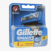 gillette mach3 skustuvo galvutes - GILLETTE skustuvo galvutės MACH 3 TURBO, 4 vnt. - 2 nuotrauka