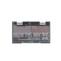 antakiu rinkinys - Rimmel Brow This Way rinkinys antakiams 2,4 g. Spalva Medium Brown (antakių vaškas + šešėliai + šepetėliai) - 2 nuotrauka