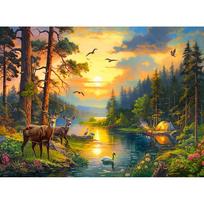 puzzle 3000 - Castorland Dėlionė Sunset over Forest River 3000 vnt. C-300686 - 2 nuotrauka