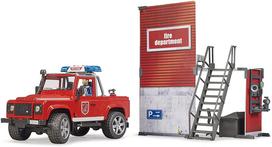 bruder gaisrine - Komplektas Bruder Bworld Fire Station With Country 62701, raudona - 4 nuotrauka