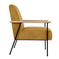 senukai foteliai - Fotelis Home4you Jade 85461, geltonas, 63 cm x 75.5 cm x 85.5 cm - 4 nuotrauka