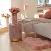 rozine kede - Pufas Home4you La Perla 84607, rožinis, 35 cm x 35 cm x 42 cm - 3 nuotrauka