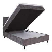 lovos 120 x200 - Kontinentinė lova Home4You LAARA, 120x200 cm, grafitas/pilkas (Graphite/Grey) - 11 nuotrauka
