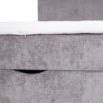 lovos 120 x200 - Home4you LAARA kontinentinė lova, 120x200 cm, pilka (Grey), su čiužiniu, su grotelėmis - 7 nuotrauka