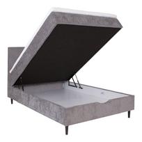 lovos 120 x200 - Home4you LAARA kontinentinė lova, 120x200 cm, pilka (Grey), su čiužiniu, su grotelėmis - 10 nuotrauka