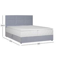 miegamojo lova su ciuziniu - Lova Home4you Levi, 180 x 200 cm, pilka, su čiužiniu, su grotelėmis - 2 nuotrauka