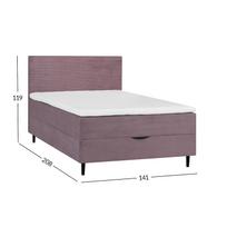 dvigule lova 140x200 - Lova Home4you Laara, 140 x 200 cm, rožinė, su čiužiniu, su grotelėmis - 2 nuotrauka