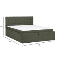 dvigule lova 160 - Lova Home4you Leena, 160 x 200 cm, žalia, su čiužiniu, su grotelėmis - 3 nuotrauka