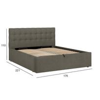 dvigule lova 160 - Lova Home4you Leena, 160 x 200 cm, smėlio, su grotelėmis - 2 nuotrauka