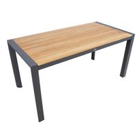lauko stalai senukai - Lauko stalas Home4you Tampere, rudas/juodas, 160 cm x 80 cm x 75 cm - 2 nuotrauka