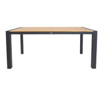 lauko stalai senukai - Lauko stalas Home4you Tampere, rudas/juodas, 160 cm x 80 cm x 75 cm - 7 nuotrauka