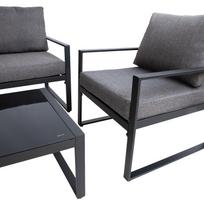 sofa senukai - Lauko baldų komplektas Home4you Leipzig 77681, pilkas, 5 vietų - 4 nuotrauka