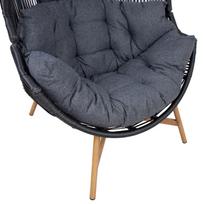 kede fotelis - Lauko krėslas Home4you HELSINKI, juodas (Black) - 4 nuotrauka