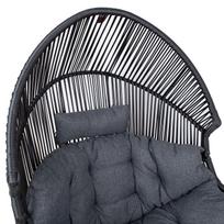 kede fotelis - Lauko krėslas Home4you HELSINKI, juodas (Black) - 5 nuotrauka