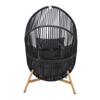 kede fotelis - Lauko krėslas Home4you HELSINKI, juodas (Black) - 6 nuotrauka