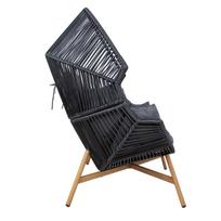 kede fotelis - Lauko krėslas Home4you HELSINKI, juodas (Black) - 7 nuotrauka