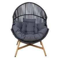 kede fotelis - Lauko krėslas Home4you HELSINKI, juodas (Black) - 8 nuotrauka