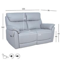 elektrine dviviete sofa - Dvivietė sofa-reglaineris Home4You Bowen, pilkšvai smėlio (Taupe) - 2 nuotrauka