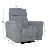 elektriniai foteliai - Fotelis reglaineris Home4you BOSCO, melsvai pilkas (Bluish Grey) - 2 nuotrauka
