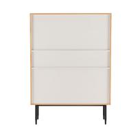 komoda 140 - Komoda Home4you Nate, ąžuolo/balta, 40 cm x 100 cm x 140 cm - 6 nuotrauka