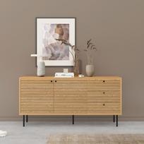 spintele 80 - Komoda Home4you Line 45128, ąžuolo, 150 x 40 cm x 74 cm, 1 vnt. - 2 nuotrauka