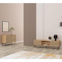 azuolo zieve - Komoda Home4you Line 45127, ąžuolo, 110 x 40 cm x 74 cm, 1 vnt. - 2 nuotrauka