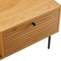 azuolo zieve - TV staliukas Home4you Line, juodas/ąžuolo, 100 cm x 50 cm x 45 cm - 3 nuotrauka