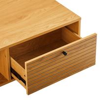 azuolo zieve - TV staliukas Home4you Line, juodas/ąžuolo, 100 cm x 50 cm x 45 cm - 4 nuotrauka