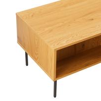 azuolo zieve - TV staliukas Home4you Line, juodas/ąžuolo, 100 cm x 50 cm x 45 cm - 6 nuotrauka