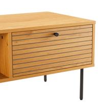 azuolo zieve - TV staliukas Home4you Line, juodas/ąžuolo, 100 cm x 50 cm x 45 cm - 7 nuotrauka